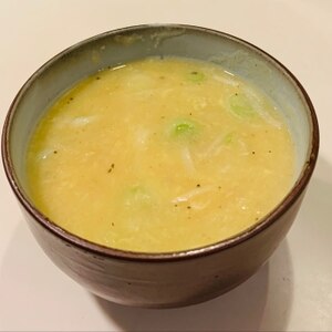 トウモロコシ粉でお手軽スープ